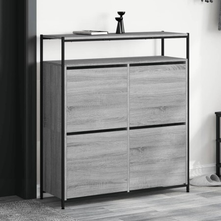 Mueble zapatero 4 cajones abatibles gris Sonoma 100x34x112 cm by , Shoe racks and shoe organizers - Ref: Foro24-3214416, Pric...