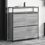 Schuhschrank mit 4 klappbaren Schubladen in Grau Sonoma 100x34x112 cm. von , Schuhregale und Schuhorganisatoren - Ref: Foro24...