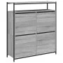 Schuhschrank mit 4 klappbaren Schubladen in Grau Sonoma 100x34x112 cm. von , Schuhregale und Schuhorganisatoren - Ref: Foro24...