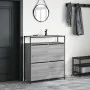 Schuhschrank mit 4 klappbaren Schubladen in Grau Sonoma 100x34x112 cm. von , Schuhregale und Schuhorganisatoren - Ref: Foro24...