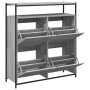 Mueble zapatero 4 cajones abatibles gris Sonoma 100x34x112 cm by , Shoe racks and shoe organizers - Ref: Foro24-3214416, Pric...