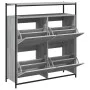 Schuhschrank mit 4 klappbaren Schubladen in Grau Sonoma 100x34x112 cm. von , Schuhregale und Schuhorganisatoren - Ref: Foro24...