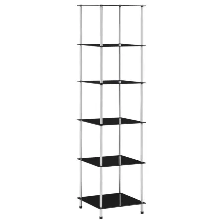 Estantería 6 niveles cristal templado negro 40x40x160 cm de vidaXL, Librerías y estanterías - Ref: Foro24-249512, Precio: 76,...