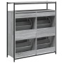 Mueble zapatero 4 cajones abatibles gris Sonoma 100x34x112 cm by , Shoe racks and shoe organizers - Ref: Foro24-3214416, Pric...