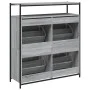 Schuhschrank mit 4 klappbaren Schubladen in Grau Sonoma 100x34x112 cm. von , Schuhregale und Schuhorganisatoren - Ref: Foro24...