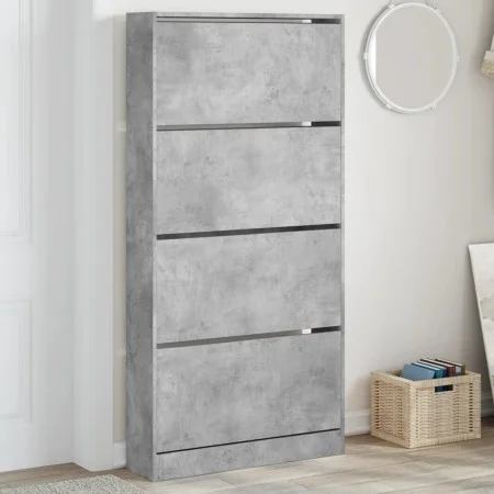 Mueble zapatero 4 cajones abatibles gris hormigón 80x21x163,5cm by , Shoe racks and shoe organizers - Ref: Foro24-3214367, Pr...