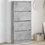 Mueble zapatero 4 cajones abatibles gris hormigón 80x21x163,5cm by , Shoe racks and shoe organizers - Ref: Foro24-3214367, Pr...