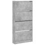 Mueble zapatero 4 cajones abatibles gris hormigón 80x21x163,5cm by , Shoe racks and shoe organizers - Ref: Foro24-3214367, Pr...