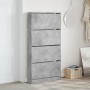 Mueble zapatero 4 cajones abatibles gris hormigón 80x21x163,5cm by , Shoe racks and shoe organizers - Ref: Foro24-3214367, Pr...