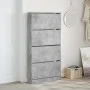 Schuhschrank mit 4 klappbaren Schubladen in Betongrau, 80x21x163,5cm. von , Schuhregale und Schuhorganisatoren - Ref: Foro24-...