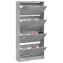 Mueble zapatero 4 cajones abatibles gris hormigón 80x21x163,5cm by , Shoe racks and shoe organizers - Ref: Foro24-3214367, Pr...