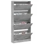 Schuhschrank mit 4 klappbaren Schubladen in Betongrau, 80x21x163,5cm. von , Schuhregale und Schuhorganisatoren - Ref: Foro24-...