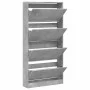 Mueble zapatero 4 cajones abatibles gris hormigón 80x21x163,5cm by , Shoe racks and shoe organizers - Ref: Foro24-3214367, Pr...