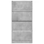 Schuhschrank mit 4 klappbaren Schubladen in Betongrau, 80x21x163,5cm. von , Schuhregale und Schuhorganisatoren - Ref: Foro24-...