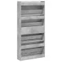 Schuhschrank mit 4 klappbaren Schubladen in Betongrau, 80x21x163,5cm. von , Schuhregale und Schuhorganisatoren - Ref: Foro24-...