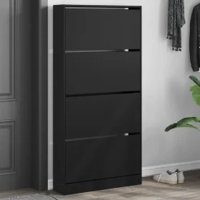 Mueble zapatero con 4 cajones abatibles negro 80x21x163,5 cm by , Shoe racks and shoe organizers - Ref: Foro24-3214365, Price...