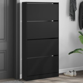 Schuhschrank mit 4 klappbaren Schubladen in Schwarz 80x21x163,5 cm von , Schuhregale und Schuhorganisatoren - Ref: Foro24-321...
