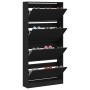 Schuhschrank mit 4 klappbaren Schubladen in Schwarz 80x21x163,5 cm von , Schuhregale und Schuhorganisatoren - Ref: Foro24-321...