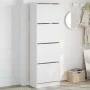 Schuhschrank mit 4 klappbaren Schubladen in Weiß 60x34x187,5 cm. von , Schuhregale und Schuhorganisatoren - Ref: Foro24-32143...