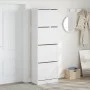 Mueble zapatero con 4 cajones abatibles blanco 60x34x187,5 cm de , Zapateros y organizadores de calzado - Ref: Foro24-3214371...