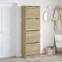 Mueble zapatero 4 cajones abatibles roble Sonoma 60x34x187,5 cm by , Shoe racks and shoe organizers - Ref: Foro24-3214373, Pr...