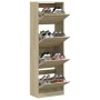 Mueble zapatero 4 cajones abatibles roble Sonoma 60x34x187,5 cm by , Shoe racks and shoe organizers - Ref: Foro24-3214373, Pr...