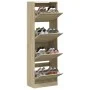 Mueble zapatero 4 cajones abatibles roble Sonoma 60x34x187,5 cm by , Shoe racks and shoe organizers - Ref: Foro24-3214373, Pr...
