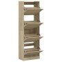 Mueble zapatero 4 cajones abatibles roble Sonoma 60x34x187,5 cm by , Shoe racks and shoe organizers - Ref: Foro24-3214373, Pr...