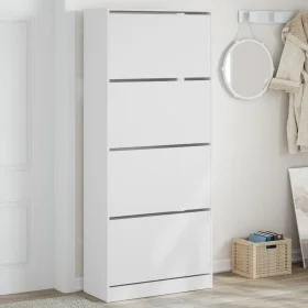 Mueble zapatero con 4 cajones abatibles blanco 80x34x187,5 cm by , Shoe racks and shoe organizers - Ref: Foro24-3214378, Pric...