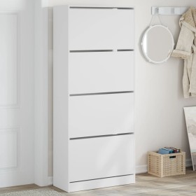 Schuhschrank mit 4 klappbaren Schubladen in Weiß 80x34x187,5 cm von , Schuhregale und Schuhorganisatoren - Ref: Foro24-321437...