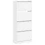 Mueble zapatero con 4 cajones abatibles blanco 80x34x187,5 cm by , Shoe racks and shoe organizers - Ref: Foro24-3214378, Pric...