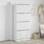 Mueble zapatero con 4 cajones abatibles blanco 80x34x187,5 cm by , Shoe racks and shoe organizers - Ref: Foro24-3214378, Pric...