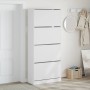 Schuhschrank mit 4 klappbaren Schubladen in Weiß 80x34x187,5 cm von , Schuhregale und Schuhorganisatoren - Ref: Foro24-321437...