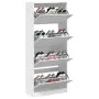 Mueble zapatero con 4 cajones abatibles blanco 80x34x187,5 cm by , Shoe racks and shoe organizers - Ref: Foro24-3214378, Pric...