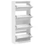 Mueble zapatero con 4 cajones abatibles blanco 80x34x187,5 cm by , Shoe racks and shoe organizers - Ref: Foro24-3214378, Pric...