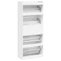 Mueble zapatero con 4 cajones abatibles blanco 80x34x187,5 cm by , Shoe racks and shoe organizers - Ref: Foro24-3214378, Pric...