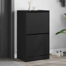 Mueble zapatero con 2 cajones abatibles negro 60x42x108 cm by , Shoe racks and shoe organizers - Ref: Foro24-3214386, Price: ...