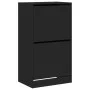 Schuhschrank mit 2 klappbaren Schubladen in Schwarz 60x42x108 cm von , Schuhregale und Schuhorganisatoren - Ref: Foro24-32143...