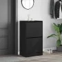 Schuhschrank mit 2 klappbaren Schubladen in Schwarz 60x42x108 cm von , Schuhregale und Schuhorganisatoren - Ref: Foro24-32143...