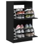 Mueble zapatero con 2 cajones abatibles negro 60x42x108 cm de , Zapateros y organizadores de calzado - Ref: Foro24-3214386, P...
