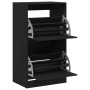 Mueble zapatero con 2 cajones abatibles negro 60x42x108 cm de , Zapateros y organizadores de calzado - Ref: Foro24-3214386, P...