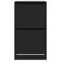 Schuhschrank mit 2 klappbaren Schubladen in Schwarz 60x42x108 cm von , Schuhregale und Schuhorganisatoren - Ref: Foro24-32143...