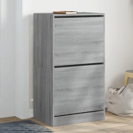 Mueble zapatero 2 cajones abatibles gris Sonoma 60x42x108 cm by , Shoe racks and shoe organizers - Ref: Foro24-3214390, Price...