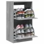 Schuhschrank mit 2 klappbaren Schubladen in Grau Sonoma 60x42x108 cm. von , Schuhregale und Schuhorganisatoren - Ref: Foro24-...