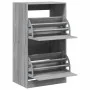 Schuhschrank mit 2 klappbaren Schubladen in Grau Sonoma 60x42x108 cm. von , Schuhregale und Schuhorganisatoren - Ref: Foro24-...