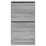 Schuhschrank mit 2 klappbaren Schubladen in Grau Sonoma 60x42x108 cm. von , Schuhregale und Schuhorganisatoren - Ref: Foro24-...