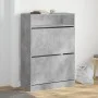 Schuhschrank mit 2 klappbaren Schubladen in Betongrau, 80x34x116 cm. von , Schuhregale und Schuhorganisatoren - Ref: Foro24-3...