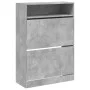 Schuhschrank mit 2 klappbaren Schubladen in Betongrau, 80x34x116 cm. von , Schuhregale und Schuhorganisatoren - Ref: Foro24-3...