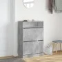 Schuhschrank mit 2 klappbaren Schubladen in Betongrau, 80x34x116 cm. von , Schuhregale und Schuhorganisatoren - Ref: Foro24-3...