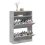 Schuhschrank mit 2 klappbaren Schubladen in Betongrau, 80x34x116 cm. von , Schuhregale und Schuhorganisatoren - Ref: Foro24-3...